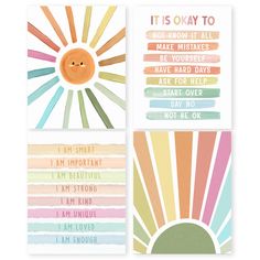 four different cards with the words it is okay to