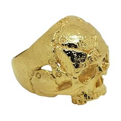 Heavy 14k Yellow Solid Gold. 22-25 grams of 14K gold. 17-19 Grams of 10K gold. Solid 14K Gold Skull Ring with unique design. When you wear it, it will completely dominate your finger and is a solid presence on your hand. The skull jewelry are at the top of the heap when it comes to loyalty and fighting prowess. This unique gold skull ring is totally handmade by Uniqable Jewelrs. Available in rose, yellow or white gold-Polished Finish Gold Skull-shaped Engraved Jewelry, Gold Skull Ring Collectible, Gold Skull Jewelry For Collectors, Gold Skull Shaped Collectible Ring, Gold Skull Jewelry Collectible, Gold Skull Collectible Jewelry, Gold Engraved Skull Ring For Anniversary, Memento Mori Jewelry, Biker Jewelry