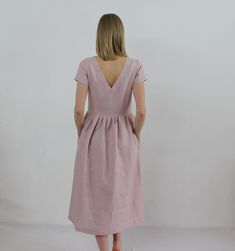 "Spring dress, Write the selected color in the message Handmade item Made to order Handmade dusty rose linen dress with short sleeves and 2 pockets , perfect for casual wear and suitable for any occasion in any season Details: - 100% natural linen produced in Europe ; - medium weight (180 gram per square meter); - color: dusty rose, could be any from our colors catalog (color samples at the photo); Made to order, approximately a few days, If you have any questions please message me and I will be Linen Casual Dress, Linen Dresses For Women, Linen Summer Dress, Color Catalog, Linen Dress Women, Linen Summer, Summer Linen Dresses, Dress With Short Sleeves, Dress Linen