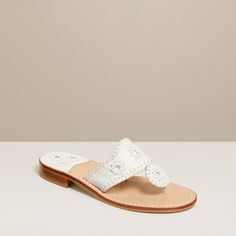 Jacks Flat Sandal - Jack Rogers USA Classic Flip Flops With Textured Footbed, Classic Flat Sandals With Rubber Sole, Classic Open Toe Sandals, Vintage White Open Toe Sandals, Vintage White Sandals For Spring, Vintage White Closed Toe Sandals, Classic White Sandals With Leather Sole, Classic Open Toe Flip Flops, Classic Sandals With Leather Sole