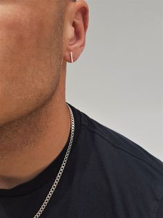 "Mens little silver BAR earrings, minimal VERTICAL LINE earrings, rock style unisex earrings, horizontally bar silver earrings, mens gift Welcome to my shop! ✈️ DHL EXPRESS SHIPPING AVAILABLE, 1-3 BUSINESS DAYS DELIVERY! ✔️ PLEASE MAKE SURE TO SELECT IT, RIGHT BEFORE YOUR PURCHASE! ❗️ ❗️ DON'T FORGET TO ADD YOUR CELL # AT THE \"NOTE TO SELLER\" SECTION IF YOU CHOOSE DHL! BY FILLING YOUR CELL NUMBER YOU EARN THE BENEFIT TO CHOOSE BETWEEN 6 DIFFERENT DELIVERY OPTIONS! INSTRUCTIONS WILL BE SENT TO Minimalist Sterling Silver Huggie Earrings, Minimalist Everyday White Gold Piercings, Silver Minimalist Huggie Earrings, Minimalist Single Earring For Everyday Wear, Minimalist Single Earring For Everyday, Modern Cartilage Earrings For Everyday, Simple Silver Piercings For Everyday, Everyday Minimalist Sterling Silver Piercings, Minimalist Silver Cartilage Earrings For Everyday