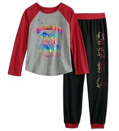 Officially Licensed Merchandise USA Seller! So you will get it fast! ***Brand New With Tags***  Harry Potter Girl's Pajamas Girl's Size: 7/8 (Medium) Add a little magic to her nights with these girl's Harry Potter pajamas. Features Hogwarts hologram rainbow details - Very Pretty! Soft jersey knit material Cuffs at the ankle Color: Heather Gray base, Red sleeves and trim, Black pants Bid with confidence! 100% rating consistently for over 16 years! Any questions? Please feel free to message us. We Pretty Harry Potter, Harry Potter Pajamas, Hogwarts Shirt, Harry Potter Pyjamas, Harry Potter Girl, Shirt Pant, Harry Potter 2, Raglan Top, Winter Set