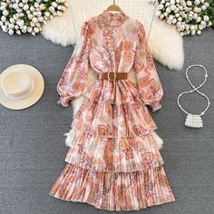 Size Chart (cm)One Size :Length 128 Bust 100 Sleeve 60 Shoulder 40 Waist 60-90 Summer Long Dress, Folk Print, Long Dress For Women, Cake Dress, Dress Elegant Long, Fluffy Skirt, Luxury Party, Dress Cake, Long Summer Dresses