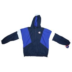 Champion Mens Stadium Anorak Jacket Athletic Medium Weight Water Resistant L Men's Size Large. 100% Polyester Hooded Medium Weight Jacket Blue White. New With Tags. Why Shop With Us?Customer Service Is Our #1 Priority Excellent Pricing Excellent Feedback Quality Assurance Fast Shipping Feedbackif You Are Completely Satisfied With Your Purchase Please Leave Us Positive Feedback. If There Is An Issue With Your Order, Please Understand We Are Human And We Do Make Mistakes. Please Send Us A Message Blue Functional Track Jacket For Winter, Blue Functional Winter Track Jacket, Blue Windproof Hooded Jacket For Outdoor, Navy Hooded Windbreaker For Winter, Sporty Half-zip Windbreaker With Adjustable Hood, Functional Blue Hooded Jacket With Pockets, Blue Windproof Long Sleeve Hooded Jacket, Blue Windproof Outerwear For Streetwear, Blue Hooded Sport Coat For Outdoor