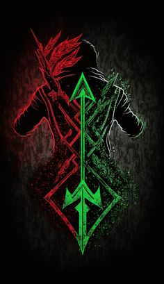 the legend of zelda's logo on a black background with red and green colors