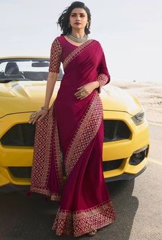 Wine Silk Saree, Pragya Jaiswal, Prachi Desai, Desi Dress, Fancy Saree, Saree Lehenga