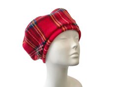 Red tartan women's fleece beret  * super cute beret is a timeless classic vintage style  * great gift for her  * perfect addition to your fall and winter clothing * brightens up any outfit * one size fits all * super soft and comfortable fleece fabric, not lined. The colour may be slightly different from the picture shown on the website caused brightness of different computer screen or the lighting. Click here to see all of our beret collection: https://www.etsy.com/uk/shop/IamMeStoreUK?ref=sell Cute Beret, Winter Beret, Pom Pom Headband, Velvet Turban, Jersey Headband, Classic Vintage Style, French Beret, Great Gifts For Women, Handmade Gifts For Her