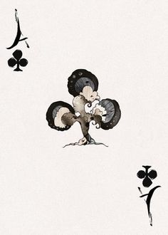 an image of playing cards with roosters on the back and four spades on the front