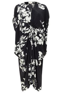 Aisha Kaftan-Carolina K Elegant Viscose Kaftan, Elegant Spring Viscose Kaftan, Elegant Spring Kaftan With Batwing Sleeves, Short Kimono Robe, Bold Flowers, Sleepwear Dress, Girls Sleepwear, Cape Sleeves, Short Kimono