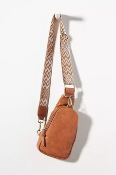 Sling Bag with Printed Strap-Brown – Jolie Vaughan Mature Women's Online Clothing Boutique Brown Sling Bag, Cross Body Sling Bag, Outdoor Coffee Table, Leather Industry, Shoulder Sling, Leather Sling Bag, Online Clothing Boutiques, Faux Leather Fabric, Leather Fabric