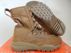 NIKE SFB FIELD 2 8" LEATHER BOOTS "SPECIAL FIELD BOOTS" Features 100% AUTHENTIC BRAND NEW WITHOUT BOX. COLOR: Coyote Brown Super comfy  Extra lightweight for optimum workouts and performance Size & Style Info SIZE 7 US MENS INTERNATIONAL SIZES: (6 UK)  (40 EU)  (25 CM) Style # AQ1202 900 Shipping We ship within 1-2 business days (excludes Saturday, Sunday, and holidays) from receipt of payment All domestic items are shipped USPS Priority Mail (Free shipping in the USA)&nb Sports Low-top Boots With Reinforced Toe, Casual Sports Boots With Reinforced Toe, Sports High-top Boots With Reinforced Toe, Sports Lace-up Boots With Reinforced Toe, Lace-up Sports Boots With Reinforced Toe, Sports Mid-top Boots With Rubber Sole, Nike Sports Boots With Reinforced Toe, Nike Boots With Reinforced Toe For Sports, Lace-up Desert Boots With Reinforced Toe For Streetwear