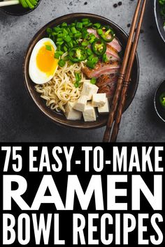 ramen bowl recipe with chopsticks and vegetables