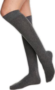 Casual Fitted Gray Stockings, Gray Fitted Knee-high Socks, Stretch Gray Knee-high Hosiery, Gray Stretch Knee-high Hosiery, Casual Gray Knee-high Stockings, Casual Gray Thigh High Socks, Casual Gray Thigh-high Socks, Gray Fitted Casual Legwear, Fitted Gray Winter Stockings