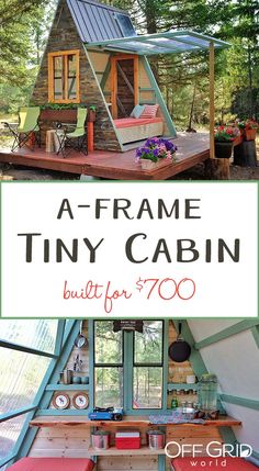 a tiny cabin in montana with the words greenhouse aframe tiny cabin