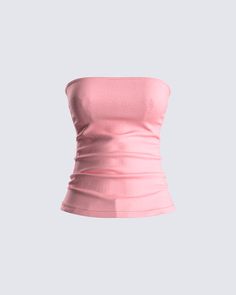 A basic, that's not so basic 💅 This essential pink knit tube top is the perfect piece for a casual, and stylish look. Made from sweater knit, and complete with a compact rib structure, and a strapless, fitted style 💕 Velvet Tube Top, White Corset Dress, Knit Tube Top, Pink Tube Top, Straight Leg Blue Jeans, Yellow Mini Dress, 2000s Fashion Outfits, Pink Knit, Pink Outfits