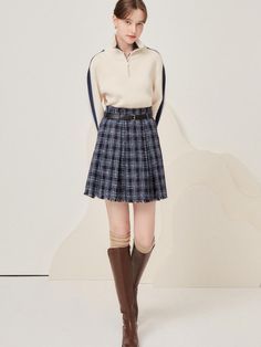 Composition : 470 Outshell: 1 cotton: 68% polyester: 20% rayon: 12% Lining 1 polyester: 100% Contrast 1 cotton: 70% polyester: 30% polyesterColor : 470(NAVY)Country of Origin : China Preppy Lined Mini Skirt For Fall, Winter Mini Pleated Lined Skirt, Preppy Lined Skort For Fall, Winter Mini Length Pleated Lined Skirt, Casual Knee-length Pleated Winter Skirt, Preppy Pleated Skirt For Winter, Winter Preppy Fitted Skort, Casual Pleated Mini Skirt For Winter, Preppy Lined Tennis Skirt For Fall