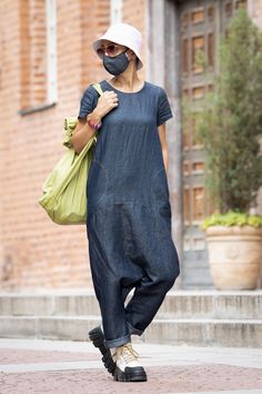 "Great harem jumpsuit with sleeves for the new season. Gift Mask Very beautiful linen fabric Zip fastening on the back. Two pockets. Short sleeves Made from linen. So convenient and pleasant to wear. So practical and easy to combine. HEIGHT OF MODEL: 168 cm. / 5′ 6″ Size S All garments are handmade. Please provide your PHONE NUMBER for delivery EXPRESS delivery for ALL ORDERS Accessories are not for sale. If you have different measurements please inform us. SIZE CHART (measurements of the body N Casual Full-length Jumpsuits And Rompers For Spring, Casual Overalls With Side Pockets, Relaxed Fit Short Sleeve Overalls With Pockets, Denim Blue Jumpsuits And Rompers With Pockets, Casual Full-length Denim Jumpsuit, Full-length Summer Jumpsuits And Rompers With Pockets, Full Length Jumpsuits And Rompers With Pockets For Summer, Summer Full-length Jumpsuits And Rompers With Pockets, Casual Full-length Denim Jumpsuit With Pockets