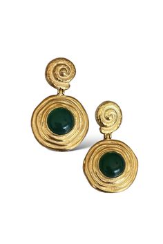 Delight in the timeless beauty of the Tethys Earring. Artfully crafted with ancient Greek details, these earrings add a unique & elegant touch to any outfit! INOOKU was established in 2016 and is based in central Athens. All INOOKU pieces are handmade, ethically and traditionally created with techniques inspired by the ancient Greeks. All pieces are handmade with attention to detail by highly skilled technicians, and through ecologically-friendly procedures.Handcrafted in fine 925 silver with 18 Elegant Round Earrings With Artistic Design, Elegant Brass Earrings With Artistic Design, Elegant Artistic Drop Earrings Jewelry, Elegant Artistic Drop Earrings, Elegant Artistic Design Drop Earrings, Elegant Green Earrings With Artistic Design, Elegant Hand Cast Gold Earrings, Elegant Hand-cast Jewelry, Elegant Hand Cast Brass Earrings