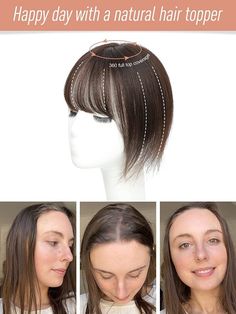 Human Hair Thin Topper With Air Bangs Clip in Top Wig Hairpiece For Women Short Hair Toppers For Thinning Hair, Hair Toppers For Thinning Hair For Women, Human Hair Toppers For Thinning Hair, Front Hair Pieces, Hair Toppers For Thinning Hair, Human Hair Toppers, Clip In Hair Pieces, Air Bangs, Color Tips