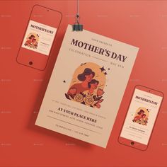 Mother's Day Flyer Set Mother Day Poster Design, Mothers Day Ad, Mothers Day Poster, Flyer Ideas, Poster Layout, Mommy And Me, Mother’s Day, Mother's Day