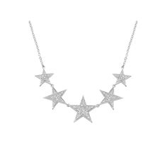 Adorned with scintillating, round-cut diamonds, this sterling silver star necklace takes your look to new heights. Adorned with scintillating, round-cut diamonds, this sterling silver star necklace takes your look to new heights.Click on this JEWELRY & WATCHES GUIDE to learn about fit, styles, materials and more! Metal: sterling silver Chain length: 18 in. Drop length: 1/2 in. Packaging: boxed Plating: rhodium Finish: polished Chain type: cableDIAMOND DETAILS Total weight: 1/4 ct. Shape: round S Silver Star-shaped Diamond Necklace With Accents, Silver Star-shaped Diamond Necklace, Silver Diamond Star Necklace, Dazzling Star-shaped White Gold Necklace, Dazzling Star Shaped White Gold Necklace, Dazzling White Gold Star Necklace, Sterling Silver Star-shaped Diamond Necklace, Sterling Silver Star Diamond Necklace With Accents, Diamond White Star-shaped Diamond Necklace