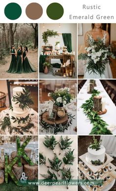 green and gold wedding color palettes