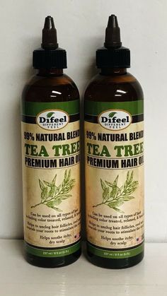 2-Pack Difeel ~ Tea Tree Premium Hair Oil for All Hair Types 8 fl oz Each. Types Of Hair Braids, Tea Tree Oil For Hair, Serum For Hair, Natural Hair Growth Tips, Holistic Health Remedies, Hair Cleanser, Baking Soda Uses, Thick Eyebrows, Hand Sanitizers