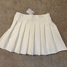 Reposhing This Item I Purchased From @Cforse. Loved It, But Ready To Rotate For Something New. It Was Too Big On Me . Never Worn, Fits A Size 6-8 Very Nice Quality And Comes With Built In Shorts. White Pleated Skirt Outfit, Pleated White Skirt, Bandeau Skirt, Light Blue Skirts, Navy Mini Skirt, Pleated Skirt Outfit, Womens Denim Skirts, White Tennis Skirt, Navy Pencil Skirt