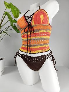 🏖️ Dive into summer with our exquisitely handcrafted crochet bikini set, made from high-quality acrylic yarn. This unique, bohemian-style swimwear offers the perfect blend of comfort and style, making it ideal for beach outings, pool parties, and tropical vacations. Each piece is carefully designed to provide a flattering fit, ensuring you feel confident and chic wherever you go. * Material: 100% soft acrylic yarn for durability and comfort. * Design: Elegant crochet pattern with adjustable str Beachwear Crochet Swimwear For Vacation, Crochet Beachwear Swimwear For Vacation, Crochet Swimwear For Beachwear Vacation, Crochet Swimwear For Poolside Vacation, Crochet Swimwear For Beach Party, Crochet Swimwear For Beach Party In Beach Season, Crochet Swimwear For Beach Party During Beach Season, Crochet Swimwear For Summer Beach, Crochet Swimwear For Beach Season