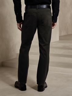 We updated our best-selling Traveler pant, keeping the same high-stretch comfort, but adding a more pronounced twill texture to the fabric.  Slim fit: Mid-rise.  Slim leg.  14" leg opening.  Organic: Made with certified, organically grown cotton that's easier on the earth.  Fabric from Italy's Olimpias mill.  Zip fly with button closure.  Belt loops.  Five-pocket styling.  Slim fit: Mid-rise.  Slim leg.  Leg opening: 14" Inseams: Short 30", Regular 32", Long 34" Model: Size 32x32, 6'2" (188cm).