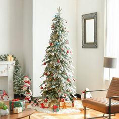 a decorated christmas tree in a living room