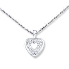 This lovely heart-shaped locket necklace for her is crafted of sterling silver with a floral design. The pendant sways from an 18-inch cable chain that fastens with a spring ring clasp. Sterling Silver Locket Necklace, Silver Locket Necklace, Silver Locket, Heart Locket Necklace, Necklace For Her, Silver Heart Necklace, Silver Lockets, Accessories Jewelry Necklace, Silver Prices