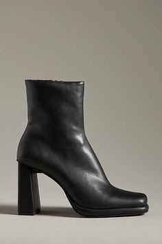 Can we talk a boot this style? The Maximal by Jeffrey Campbell is a platform ankle boot with a square toe and a high block heel. | Maximal Ankle Boots by Jeffrey Campbell in Black, Women's, Size: 9, Leather/Rubber at Anthropologie Upcoming Fashion Trends, Can We Talk, Leather Boots Women, Platform Ankle Boots, Shoes Booties, Jeffrey Campbell, Black Ankle Boots, Shoe Sale, Boot Shoes Women