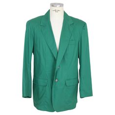 Mila Schon men's jacket, green color, 100% cotton. The jacket inside is unlined, there are two pockets on the sides and a chest pocket. Two-button closure. New with label. Made in Italy. Size 50 It 40 Us 40 Uk Shoulders: 50 cm Chest / bust: 58 cm Sleeves: 61 cm Length: 85 cm Green Long Sleeve Outerwear With Single Button, Green Formal Blazer With Pockets, Formal Green Blazer With Pockets, Classic Green Cotton Outerwear, Green Business Outerwear With Button Closure, Green Outerwear With Button Closure For Business, Green Single Breasted Outerwear With Lapel Collar, Spring Business Green Outerwear, Green Cotton Outerwear With Patch Pockets