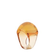 an oval shaped glass ring on a white background