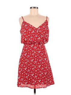 Lush Casual Dress Size: Medium Red Dresses - used. 100% POLYESTER, Square, Floral, Short, Sleeveless | Lush Casual Dress: Red Floral Dresses - Used - Size Medium Red Casual Dress, Summer Items, Red Floral Dress, Red Dresses, Floral Dresses, Floral Short, Dress Red, Red Floral, Casual Dresses For Women