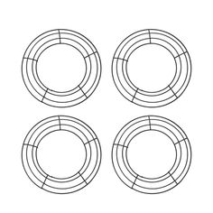 four circles are shown in black and white