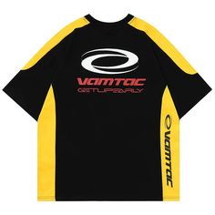 a black and yellow shirt with the words namticc on it