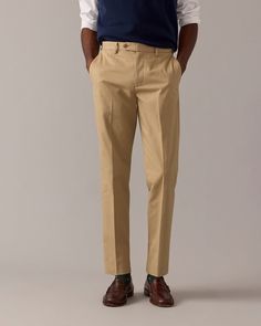 J.Crew: Bowery Dress Pant In Stretch Chino For Men Loafers Outfits, Wedding Pants, Dress Pants Outfits, 60 Dress, Khaki Chinos, J Crew Men, Mens Dress Pants, Mens Chinos, Stretch Chinos