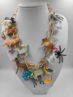 A cute variatie of animals together with some glam. A perfect gift for yourself or your bff Jewelry Assemblage, Jewelry 2024, Ear Jewellery, Vintage Jewelry Crafts, Slap Bracelets, Necklace Ideas, Assemblage Jewelry, Repurposed Jewelry, Beaded Jewelry Designs