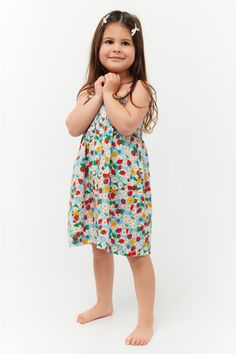 Summer Cotton Sundress With Smocked Back, Cotton Smocked Dress With Spaghetti Straps For Vacation, Cotton Dress With Smocked Bodice And Spaghetti Straps, Cotton Smocked Summer Dress, Summer Cotton Sundress With Smocked Bodice, Summer Cotton Smocked Dress With Floral Print, Cotton Summer Sundress With Smocked Bodice, Spring Dress With Smocked Bodice For Playdate, Sleeveless Cotton Dress With Elastic Waistband