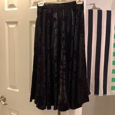 Nwot Black Circle Skirt Embroidered With Black Velvet Flowers By Adela Designs, Size 8. This Really Is Such A Stunning Skirt! So Bummed I Was Never Able To Fit In It :..( Measurements Flat: Waist: 13” Length: 28” Black Embroidered Flowy Skirt, Embroidered Black Party Bottoms, Flowy Black Embroidered Skirt, Embroidered Black Long Skirt, Black Embroidered Long Skirt, Embroidered Long Black Skirt, Embroidered Black Evening Skirt, Black Embroidered Evening Skirt, Embroidered Black Skirt For Evening