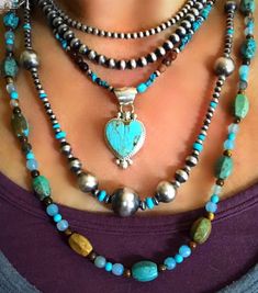 "If you could find THE ONE turquoise necklace that would match all your other turquoise and make your pendants look amazing, would you buy it? Search no more!This is a GORGEOUS large natural turquoise, tiger's eye and chalcedony necklace! It is a little over 24\" long with a 3.25\" sterling extender (total length 27.25\"). This handmade one-of-a-kind necklace has amazing turquoise shades of green, blue and brown mixed in. There will be no stress layering it with your other turquoise pieces!! It will match! Nice sterling lobster claw clasp! 24\" Turquoise, Tiger's Eye with Chalcedony Necklace only" Cheap Turquoise Double Strand Necklace, Luxury Turquoise Jewelry With Lobster Clasp, Cheap Southwestern Beaded Turquoise Necklace, Turquoise Multistrand Necklace, Hand-strung Turquoise Sterling Silver Jewelry, Hand-strung Turquoise Pendant Jewelry, Turquoise Hand-strung Pendant, Hand-strung Turquoise Pendant, Turquoise Cowgirl