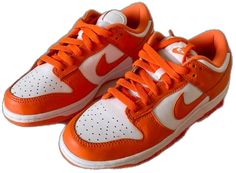 Orange Nike Custom Sneakers With Laces, Nike Custom Orange Sneakers With Laces, Orange Low-top Custom Sneakers, Sporty Orange Low-top Custom Sneakers, Casual Orange Custom Sneakers With Laces, Classic Low-top Orange Sneakers, Classic Orange Low-top Sneakers, Casual Custom Orange Sneakers With Laces, Orange Leather Skate Shoes With Laces