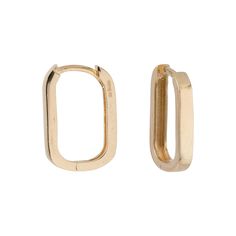 14K solid gold rectangle earrings for everyday use. These earrings are hypo allergic and they are suitable for everyday wear. They have easy and secure lock system. So it is super easy to wear them and also very secure for getting lose. *Free Express International Shipping NEXT BUSINESS DAY SHIPPING! PRODUCT DETAILS *Comes as a pair. *The product is made of 100% 14k Solid Gold and it has a 14K or 585 stamp on item.  *The package includes a gold certificate.  *Every package comes in a gift box. *14K gold indicates that the product is produced from 58% pure gold. *Dimensions: 15mmx10mm *Hoop Width: 2.25mm *Since these earrings are solid gold, they're anti allergic.  *Since these earrings are lightweight, they won't hurt your ears in long term/everyday use. *The gold weight: 2.08 grams * Minimalist 14k Gold Rectangular Earrings, Modern 14k Gold Rectangular Earrings, Minimalist 14k Gold Rectangular Hoop Earrings, Yellow Gold Square Hoop Earrings For Everyday, Classic Square Everyday Earrings, Everyday Gold Square Huggie Earrings, 14k Gold Oblong Earrings For Gift, 14k Gold Oblong Earrings As Gift, Gold Square Minimalist Huggie Earrings