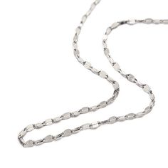 description This intricate Sterling Silver Italian Lace chain shimmers with every move. Layer with other necklaces from our O collection.Learn more end description details Italian Lace chain, width 3mm Adjustable chain with extension: 13-16in (33-40cm), 15-18in (38-46cm) Handmade in NYC end details materials Sterling Silver Spring clasp closure Hypoallergenic, lead and nickel free end materials sku #036S end sku Silver Dainty Chain Link Necklace, Silver Long Delicate Chain Necklace, Silver Oval Link Clavicle Chain Necklace, Silver Clavicle Chain Necklace With Oval Links, Dainty Silver Chain Link Necklace, Silver Chain Necklace With Delicate Oval Link, Dainty Silver Oval Link Necklace, Silver Necklaces With Delicate Chain And Rectangular Links, White Gold Delicate Chain Necklace