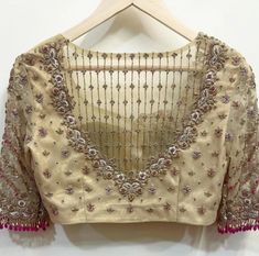 Golden Blouse Designs, Maggam Blouse, Maggam Works