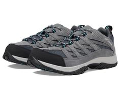 Columbia Crestwood - Women's Shoes : Graphite/Pacific Rim : The Columbia Crestwood trail shoe is lightweight yet durable, and provides comfortable protection and excellent support while you're out on the trail. Suede leather and mesh upper. Low-profile adds stability and better mobility. Traditional lace-up closure for a preferred fit. Padded tongue and collar for extra comfort. Techlite stone shield on the forefoot protects your foot against abrasions. Removable footbed with underfoot cushioning and support. Full-length Techlite midsole provides lightweight cushioning, shock absorption, and comfortable support. Nonmarking Omni-Grip&amp,#174, rubber compound with a heel crash zone and multidirectional traction lugs provide excellent traction on both wet, dry and rugged surfaces. Imported. Pacific Rim, Trail Shoes, The Trail, Product Reviews, Low Profile, Suede Leather, Women's Shoes, Columbia, Full Length