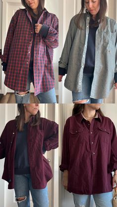 Condition: each shirt is in excellent condition  Size: sizes very but all are large-xl  Lex is 5'3 and wears a modern size 4-6 or small-medium.  Please let me know if you need measurements or additional photos. Oversized Cotton Flannel Shirt, Oversized Cotton Flannel Shirt For Everyday, Trendy Cotton Flannel Shirt For Workwear, Classic Oversized Button-up Flannel Shirt, Trendy Oversized Button-up Flannel Shirt, Mens Oxfords, Let Me Know, Button Downs, Size 4