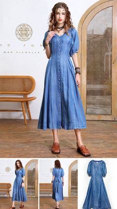 High End Denim Dress! Fit for Women Who Loves Denim Dress, Western Cowgirl Style. Chic but Vintage Retro Outfit Cowgirl Outfits. Order it, You will Love at Great Low Prices with this Denim Dress. Vintage Retro Outfits, Outfit Cowgirl, Cowgirl Dress, Western Cowgirl Style, Denim Dress Outfit, Women Summer Outfits, Dress Western, Retro Outfit, Cowgirl Dresses